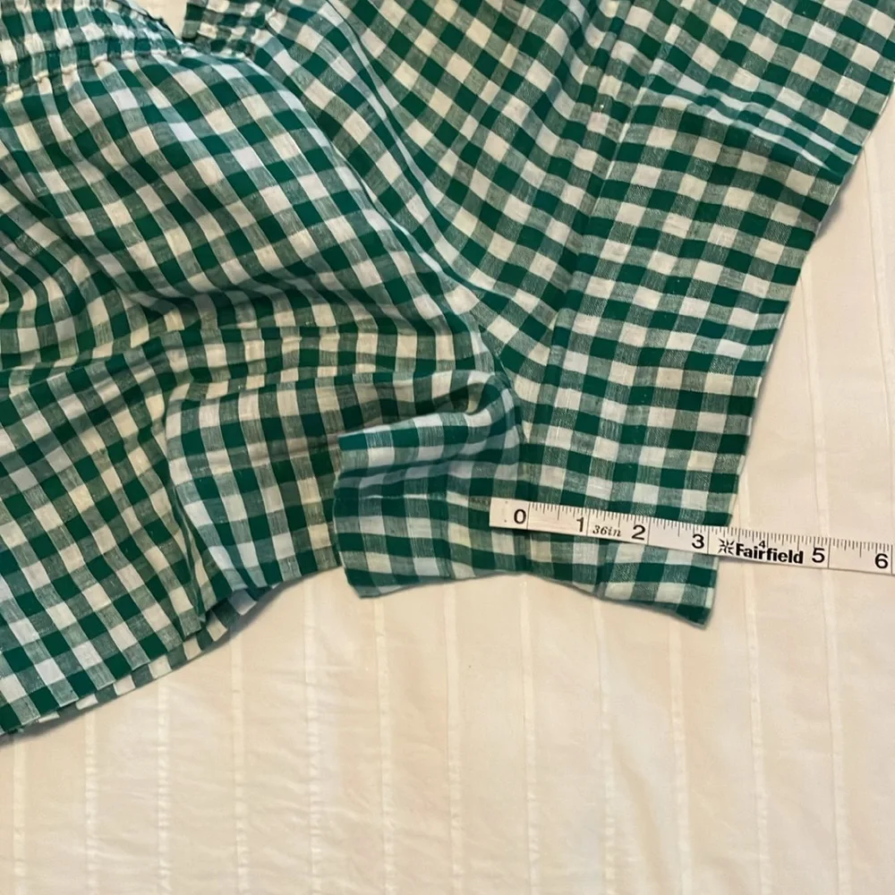 J Crew gingham linen elastic waist pull on shorts - Picture 7 of 7